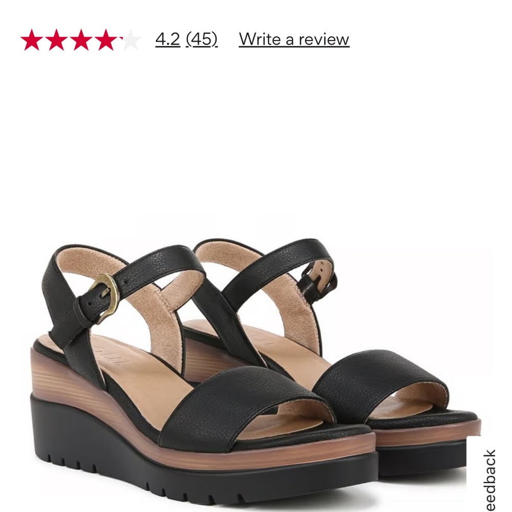 SOUL Naturalizer Black Wedge Sandals with Ankle Strap